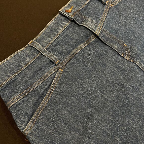 ~ Madewell 34 Skirt Stretch Denim A-Line Blue Medium Wash Pockets Zip Plus 18 - Picture 13 of 14